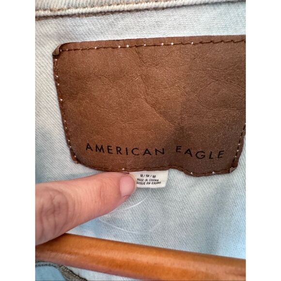 NWOT American Eagle Oversized Sherpa and Denim Jacket Size Medium - Picture 2 of 6